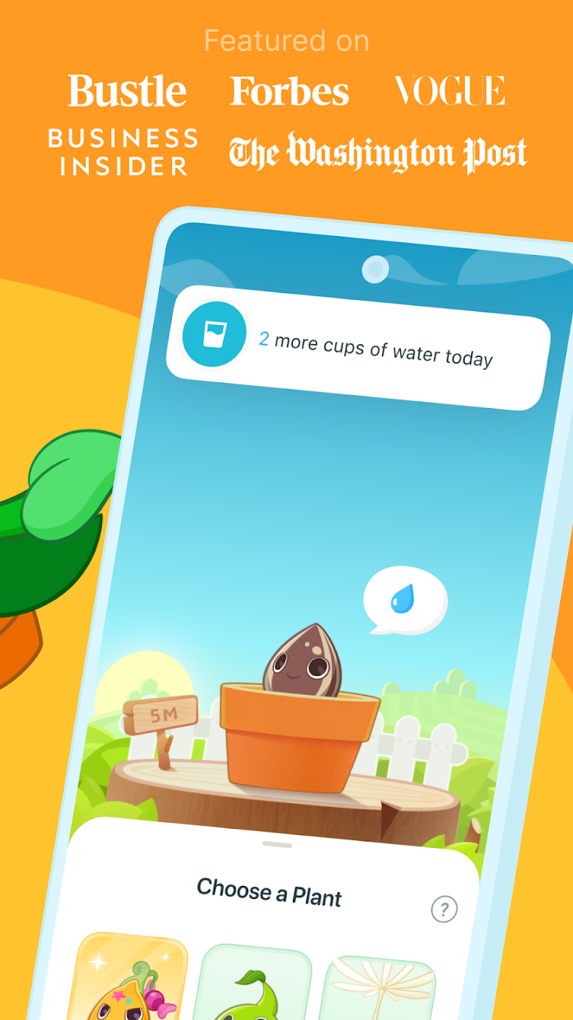 Tampilan aplikasi Plant Nanny Water Tracker Pal